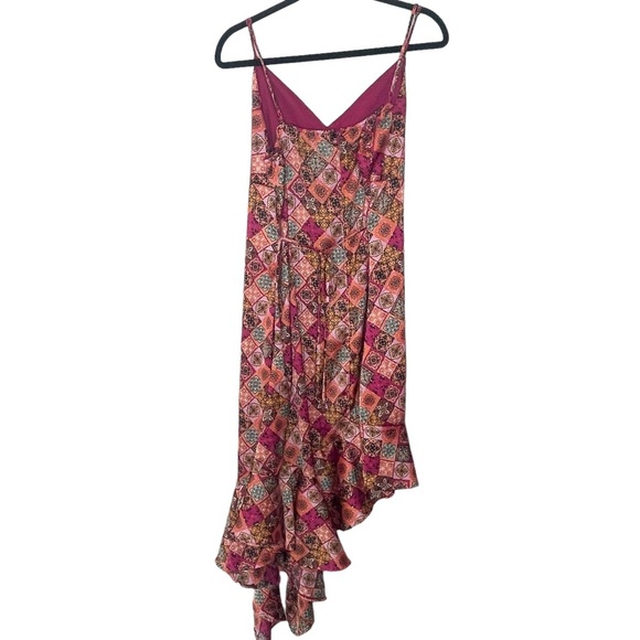 IT’S ~ Gorgeous Patchwork Pattern Slip Dress with Ruffle Asymmetric Hem ~ 1X - Picture 5 of 5
